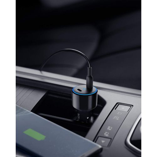 앤커 [아마존 핫딜] USB C Car Charger, Anker 48W 2-Port PIQ 3.0 Fast Charger Adapter, PowerDrive+ III Duo with Power Delivery for iPhone 11/11 Pro/11 Pro Max/XR/XS/X, Galaxy S10/S9, Note 9, Pixel 3/2,