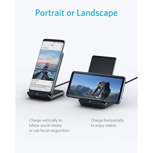 앤커 [아마존 핫딜] Anker Wireless Chargers Bundle, PowerWave Pad & Stand 10W, Compatible iPhone 11, 11 Pro, 11 Pro Max, XS Max, XR, XS, X, 8, 8 Plus, 10W for Galaxy S10 S9 S8, Note 10 Note 9 (AC Adap