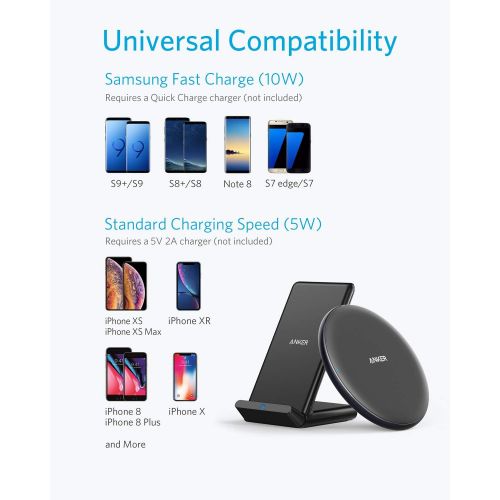 앤커 [아마존 핫딜] Anker Wireless Chargers Bundle, PowerWave Pad & Stand 10W, Compatible iPhone 11, 11 Pro, 11 Pro Max, XS Max, XR, XS, X, 8, 8 Plus, 10W for Galaxy S10 S9 S8, Note 10 Note 9 (AC Adap