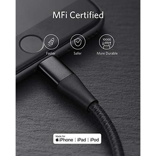 앤커 [아마존 핫딜] Anker Powerline+ II Lightning Cable 3-Pack (3 ft, 6 ft, 10 ft), MFi Certified for Flawless Compatibility with iPhone 11/11 Pro / 11 Pro Max/Xs/XS Max/XR/X / 8/8 Plus / 7 and More (