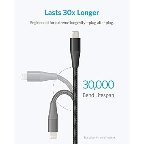 앤커 [아마존 핫딜] Anker Powerline+ II Lightning Cable 3-Pack (3 ft, 6 ft, 10 ft), MFi Certified for Flawless Compatibility with iPhone 11/11 Pro / 11 Pro Max/Xs/XS Max/XR/X / 8/8 Plus / 7 and More (