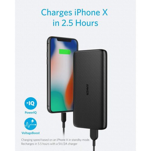 앤커 [아마존베스트]Anker PowerCore Lite 10000mAh, USB-C Input (Only), High Capacity Portable Charger, Slim and Light External Battery for iPhone, Samsung Galaxy, and More