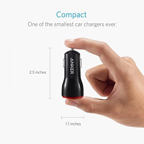 앤커 [아마존베스트]Anker 24W Dual USB Car Charger, PowerDrive 2 for iPhone Xs/XS Max/XR/X / 8/7 / 6 / Plus, iPad Pro/Air 2 / Mini, Note 5/4, LG, Nexus, HTC, and More