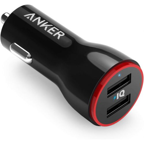 앤커 [아마존베스트]Anker 24W Dual USB Car Charger, PowerDrive 2 for iPhone Xs/XS Max/XR/X / 8/7 / 6 / Plus, iPad Pro/Air 2 / Mini, Note 5/4, LG, Nexus, HTC, and More