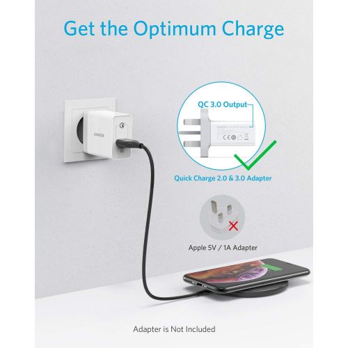 앤커 [아마존베스트]Wireless Charger, Anker 10W Qi-Certified Wireless Charging Pad, Compatible iPhone Xs Max/XR/XS/X/8/8 Plus, 10W Fast-Charging Galaxy S10/S9/S9+/S8/Note 9/Note 8, PowerWave Pad (No A