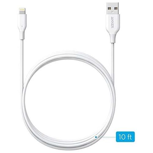 앤커 [아마존베스트]Anker PowerLine 10ft Lightning Cable, MFi Certified for iPhone XS / XS Max / XR / X / 8 / 8 Plus / 7 / 7 Plus / 6 /6 Plus / 5s / iPad, and More (White)