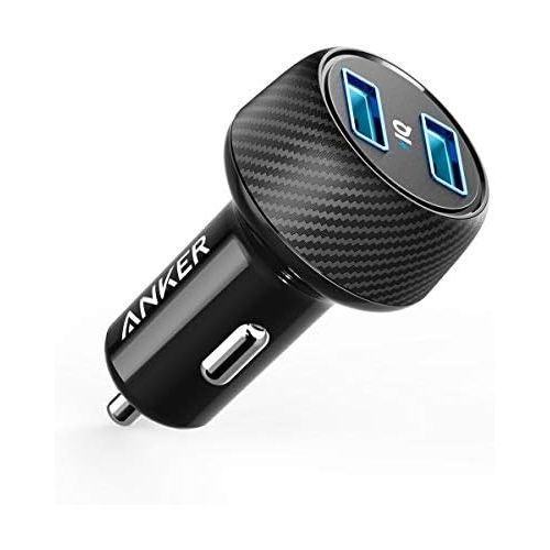 앤커 [아마존베스트]Anker 24W Car Charger 2-Port 4.8A Ultra-Compact PowerDrive 2 Elite with PowerIQ Technology for iPhone XS/Max/XR/X/8/7/6/Plus, iPad Pro/Air/Mini, Galaxy Note/S Series, LG, Nexus, HT