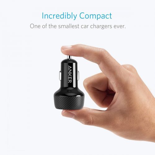 앤커 [아마존베스트]Anker 24W Car Charger 2-Port 4.8A Ultra-Compact PowerDrive 2 Elite with PowerIQ Technology for iPhone XS/Max/XR/X/8/7/6/Plus, iPad Pro/Air/Mini, Galaxy Note/S Series, LG, Nexus, HT