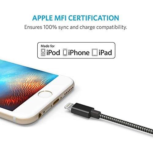앤커 [아마존 핫딜]  [아마존핫딜]Anker iPhone Ladekabel 1.8m Lightning Kabel - Lebenslange Garantie [Apple MFi Zertifiziert] fuer iPhone 7 / 7s Plus / 6 / 6s Plus / 6s Plus,iPad Air 2, Mini 3 und weitere (Grau)