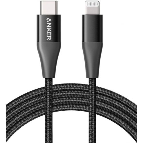 앤커 [아마존 핫딜] [아마존핫딜]Anker Powerline+ II USB-C auf Lightning Kabel, 180cm lang, Nylon-umflochtenes Ladekabel fuer iPhone X/XS/XR/XS Max / 8/8 Plus, unterstuetzt Power Delivery (fuer Typ-C Ladegerate) (Sch