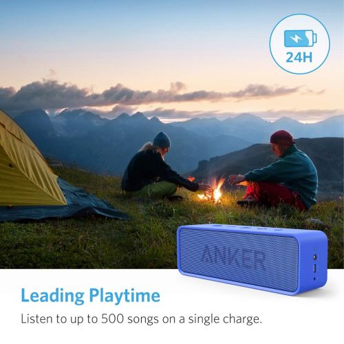 앤커 Anker Soundcore Bluetooth Speaker with 24-Hour Playtime, 66-Feet Bluetooth Range & Built-in Mic, Dual-Driver Portable Wireless Speaker with Low Harmonic Distortion and Superior Sou