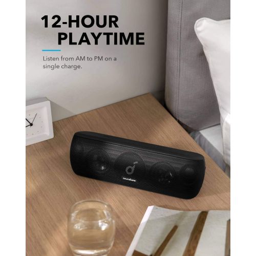 앤커 Anker Soundcore Motion+ Bluetooth Speaker with Hi-Res 30W Audio, Extended Bass and Treble, Wireless HiFi Portable Speaker with App, Customizable EQ, 12-Hour Playtime, IPX7 Waterpro