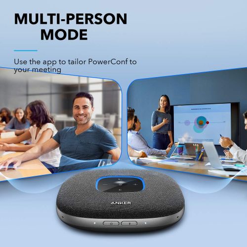 앤커 Anker PowerConf S3 Bluetooth Speakerphone with 6 Mics, Enhanced Voice Pickup, 24H Call Time, App Control, Bluetooth 5, USB C, Conference Speaker Compatible with Leading Platforms,