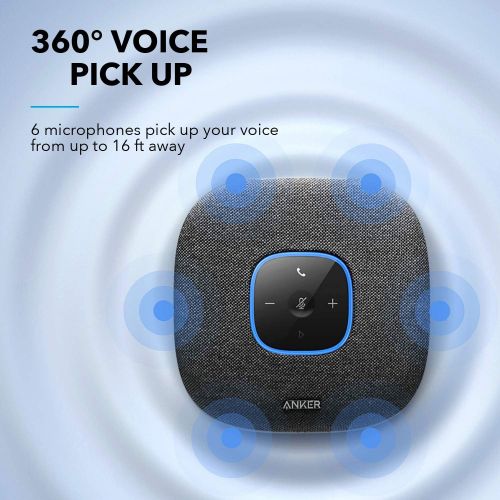 앤커 Anker PowerConf S3 Bluetooth Speakerphone with 6 Mics, Enhanced Voice Pickup, 24H Call Time, App Control, Bluetooth 5, USB C, Conference Speaker Compatible with Leading Platforms,