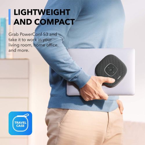 앤커 Anker PowerConf S3 Bluetooth Speakerphone with 6 Mics, Enhanced Voice Pickup, 24H Call Time, App Control, Bluetooth 5, USB C, Conference Speaker Compatible with Leading Platforms,