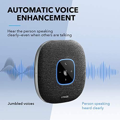 앤커 Anker PowerConf S3 Bluetooth Speakerphone with 6 Mics, Enhanced Voice Pickup, 24H Call Time, App Control, Bluetooth 5, USB C, Conference Speaker Compatible with Leading Platforms,