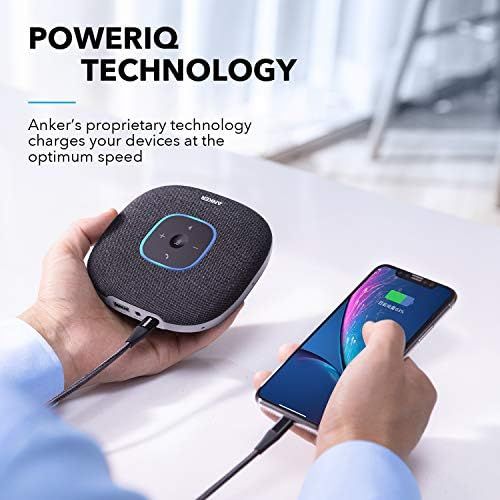 앤커 Anker PowerConf S3 Bluetooth Speakerphone with 6 Mics, Enhanced Voice Pickup, 24H Call Time, App Control, Bluetooth 5, USB C, Conference Speaker Compatible with Leading Platforms,