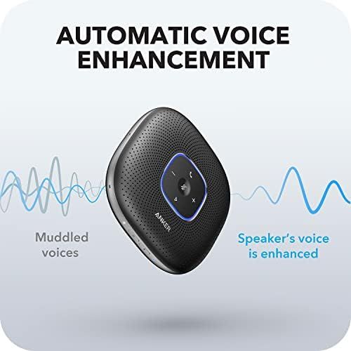 앤커 Anker PowerConf Bluetooth Speakerphone, 6 Mics, Enhanced Voice Pickup, 24H Call Time, Bluetooth 5, USB C, Zoom Certified Bluetooth Conference Speaker, Compatible with Leading Platf