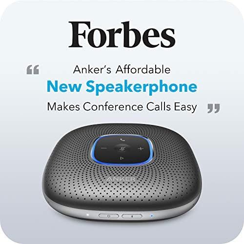 앤커 Anker PowerConf Bluetooth Speakerphone, 6 Mics, Enhanced Voice Pickup, 24H Call Time, Bluetooth 5, USB C, Zoom Certified Bluetooth Conference Speaker, Compatible with Leading Platf