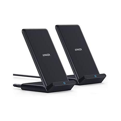 앤커 Anker Wireless Charger, 2 Pack PowerWave Stand, Qi-Certified, 7.5W for iPhone 11, 11 Pro, 11 Pro Max, Xs Max, XR, XS, X, 8, 8Plus, 10W for Galaxy S20 S10 S9 S8, Note 10 Note 9 Note