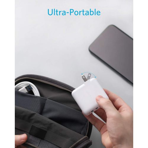 앤커 USB Charger, Anker Elite Dual Port 24W Wall Charger, PowerPort 2 with PowerIQ and Foldable Plug, for iPhone 11/Xs/XS Max/XR/X/8/7/6/Plus, iPad Pro/Air 2/Mini 3/Mini 4, Samsung S4/S