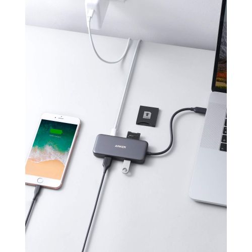 앤커 Anker USB C Hub, 5-in-1 USB C Adapter, with 60W Power Delivery, microSD and SD Card Reader, 2 USB 3.0 Ports, for MacBook Pro, Chromebook, XPS, and More