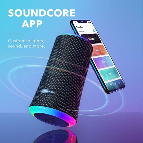 앤커 Anker Soundcore Flare 2 Bluetooth Speaker, with IPX7 Waterproof Protection and 360° Sound for Backyard and Beach Party, 20W Wireless Speaker with PartyCast, EQ Adjustment, and 12-H