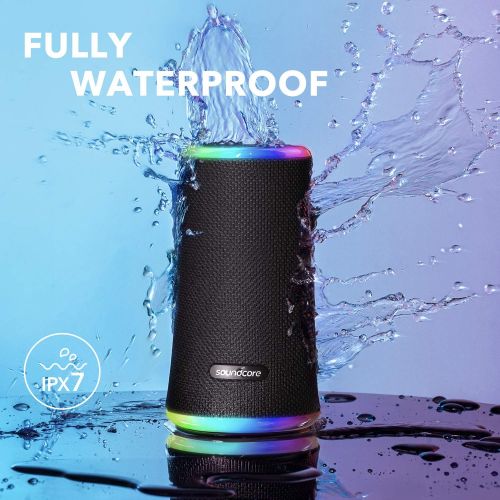 앤커 Anker Soundcore Flare 2 Bluetooth Speaker, with IPX7 Waterproof Protection and 360° Sound for Backyard and Beach Party, 20W Wireless Speaker with PartyCast, EQ Adjustment, and 12-H