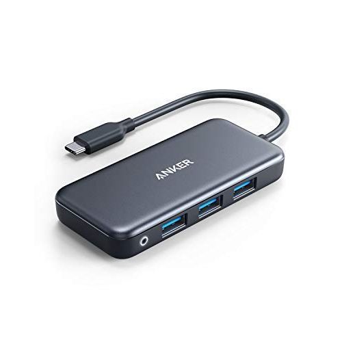 앤커 Anker USB C Hub, 5-in-1 USB C Adapter, with SD/TF Card Reader, 3 USB 3.0 Ports, for MacBook Pro 2018/2017/2016, Chromebook, XPS, and More