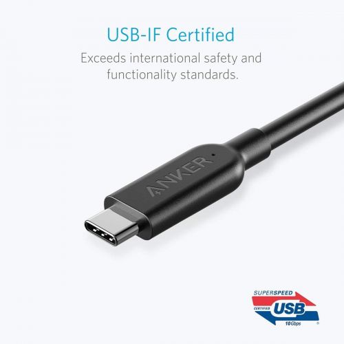 앤커 Anker Powerline II USB-C to USB-C 3.1 Gen 2 Cable (3ft) with Power Delivery, for Apple MacBook, Huawei Matebook, iPad Pro 2020, Chromebook, Pixel, Switch, and More Type-C Devices/L