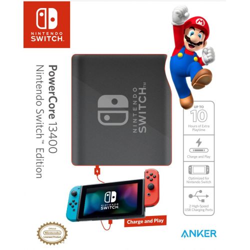 앤커 [Power Delivery] Anker PowerCore 13400 Nintendo Switch Edition, The Official 13400mAh Portable Charger for Nintendo Switch, for use with iPhone X/8, USB-C MacBooks, and More
