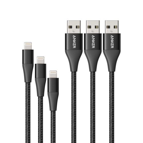 앤커 Anker Powerline+ II Lightning Cable 3-Pack (3 ft, 6 ft, 10 ft), MFi Certified for Flawless Compatibility with iPhone 11/11 Pro / 11 Pro Max/Xs/XS Max/XR/X / 8/8 Plus / 7 and More (