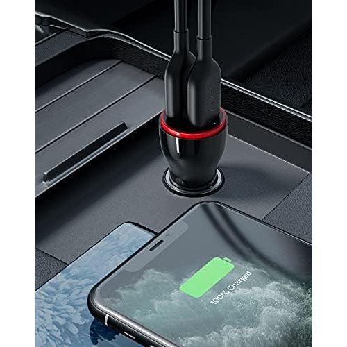 앤커 Car Charger, Anker 24W Dual USB Car Charger Adapter, PowerDrive 2 for iPhone XS/MAX/XR/X/8/7/6/Plus, iPad Pro/Air 2/Mini, Note 5/4, LG, Nexus, HTC, and More