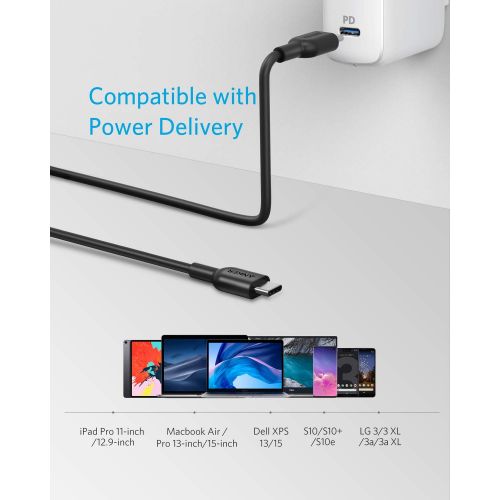 앤커 USB C to USB C Cable, Anker Powerline II USB-C to USB-C 2.0 Cord (6ft) USB-IF Certified, Power Delivery PD Charging for MacBook, Matebook, iPad Pro 2020, Chromebook, Switch, and Mo