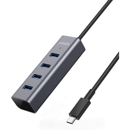 앤커 Anker USB C Hub, Aluminum USB C Adapter with 4 USB 3.0 Ports, for MacBook Pro 2018/2017, ChromeBook, XPS, Galaxy S9/S8, and More