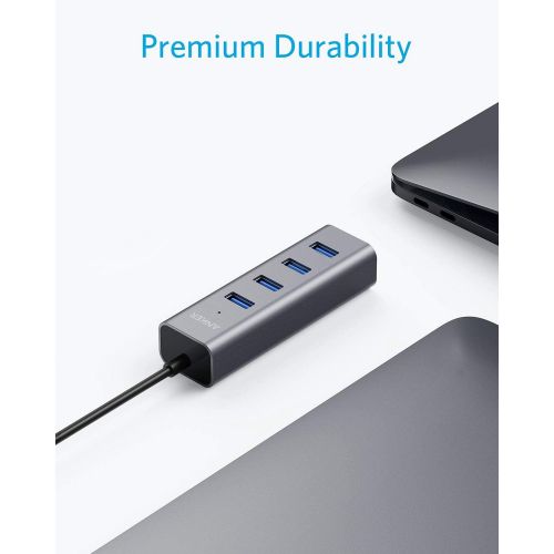 앤커 Anker USB C Hub, Aluminum USB C Adapter with 4 USB 3.0 Ports, for MacBook Pro 2018/2017, ChromeBook, XPS, Galaxy S9/S8, and More