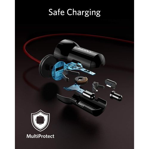 앤커 iPhone Car Charger, Anker 12W 5V Lightning Car Charger [Mfi-Certified], PowerDrive Car Charger with 3ft Apple Certified Cable, for iPhone XS/Max/XR/X/8/7/6/Plus, iPad Pro/Air 2/Min