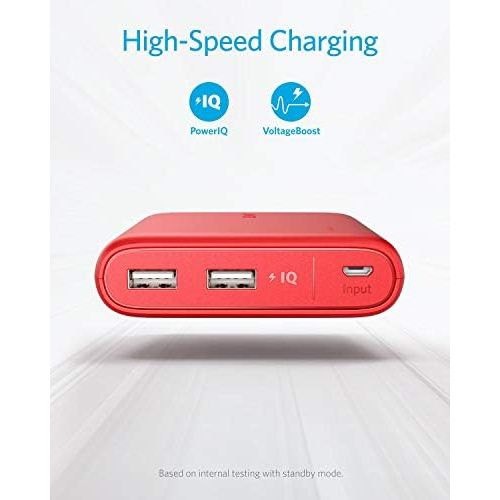 앤커 Anker PowerCore 13000, Compact 13000mAh 2-Port Ultra-Portable Phone Charger Power Bank with PowerIQ and VoltageBoost Technology for iPhone, iPad, Samsung Galaxy (Red)