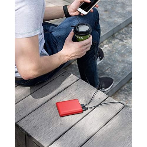 앤커 Anker PowerCore 13000, Compact 13000mAh 2-Port Ultra-Portable Phone Charger Power Bank with PowerIQ and VoltageBoost Technology for iPhone, iPad, Samsung Galaxy (Red)