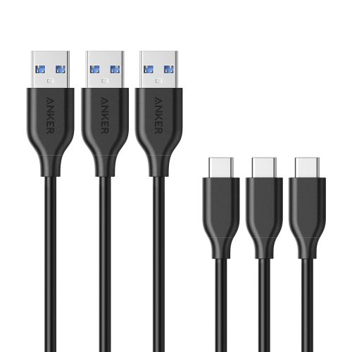 앤커 [3 Pack] Anker Powerline USB-C to USB 3.0 Cable (3ft) with 56k Ohm Pull-up Resistor for Samsung Galaxy Note 8, S8, S8+, S9, S10, MacBook, Sony XZ, LG V20 G5 G6, HTC 10, Xiaomi 5 an