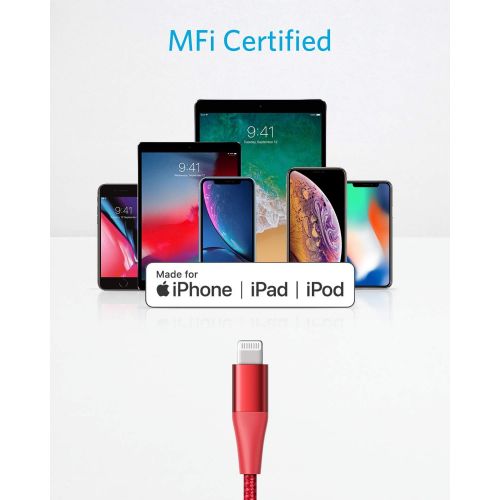 앤커 iPhone 11 Charger, Anker USB C to Lightning Cable [6ft Apple Mfi Certified] Powerline+ II Nylon Braided Cable for iPhone 11/Pro/Max/X/XS/XR/XS Max/8/Plus, Supports Power Delivery