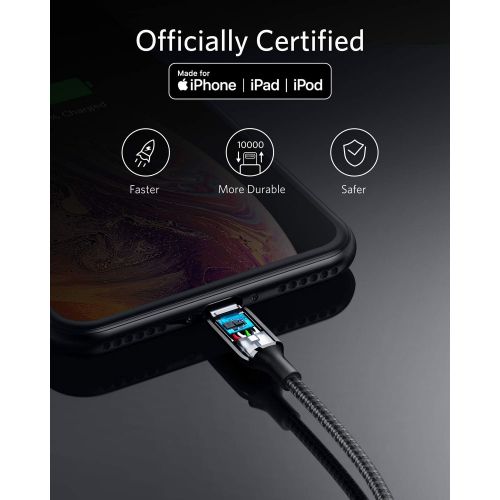 앤커 iPhone Charger Cable, Anker Powerline+ III Lightning to USB A Cable, (6ft MFi Certified), USB Charging/Sync Lightning Cord Compatible with iPhone 11 / Xs MAX/XR/X / 8/7 / AirPods,