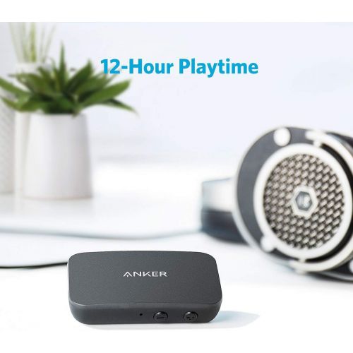 앤커 Anker Soundsync A3352 Bluetooth Receiver for Music Streaming with Bluetooth 5.0, 12-Hour Battery Life, Handsfree Calls, Dual Device Connection, for Car, Home Stereo, Headphones, Sp