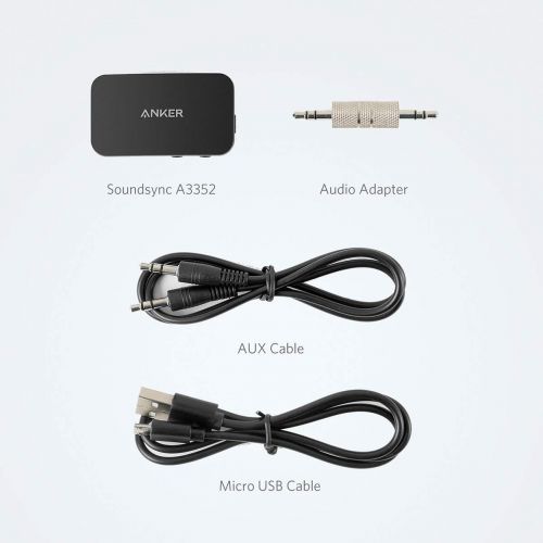 앤커 Anker Soundsync A3352 Bluetooth Receiver for Music Streaming with Bluetooth 5.0, 12-Hour Battery Life, Handsfree Calls, Dual Device Connection, for Car, Home Stereo, Headphones, Sp