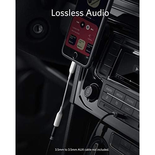 앤커 Anker 3.5mm Audio Adapter with Lightning Connector, MFi Certified Lightning to Female 3.5mm Dongle, Supports Volume Control and Mic for Headphones, Earphones, Earbuds, and More.