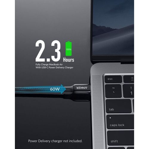 앤커 USB C to USB C Cable, Anker Powerline+ III USB C to USB C (6ft) USB-IF Certified Cable, 60W Power Delivery PD Charging for Apple MacBook, iPad Pro 2020, Google Pixel 3a/4 XL and Mo