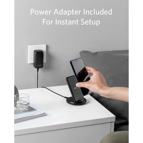 앤커 Anker Wireless Charger with Power Adapter, PowerWave II Stand, Qi-Certified 15W Max Fast Wireless Charging Stand for iPhone 11, 11 Pro, Xs, Xs Max, XR, X, 8, Galaxy S10 S9 S8, Note