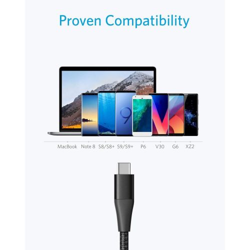 앤커 Anker Powerline+ II USB-C to USB-A 2.0 Cable (3ft), for Samsung Galaxy S9/ S8/Note 8, iPad Pro 2018, LG V20/G5/G6, and More(Black)