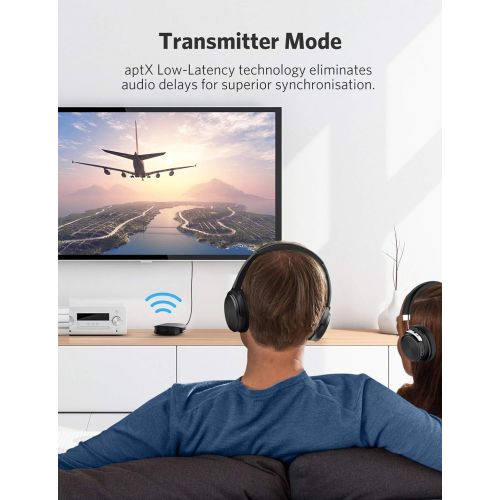 앤커 Anker Soundsync A3341 Bluetooth 2-in-1 Transmitter and Receiver, with Bluetooth 5, HD Audio with Lag-Free Synchronization, and AUX/RCA/Optical Connection for TV and Home Stereo Sys