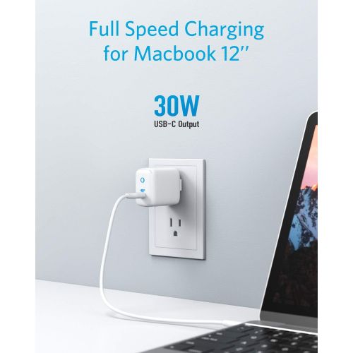 앤커 USB C Charger, Anker 30W PIQ 3.0 Fast Charger Adapter, Anker PowerPort III Mini Compact Type-C Charger, for iPhone 11/11 Pro/Max/XR/XS/X / 8, iPad Pro, MacBook, Galaxy, Pixel, and